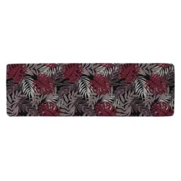 Benjamin Tate Design Tropical Leaves In Red White & Grey Runner Rug in Natural - Size: 67 cm x 230 cm - thumbnail 1