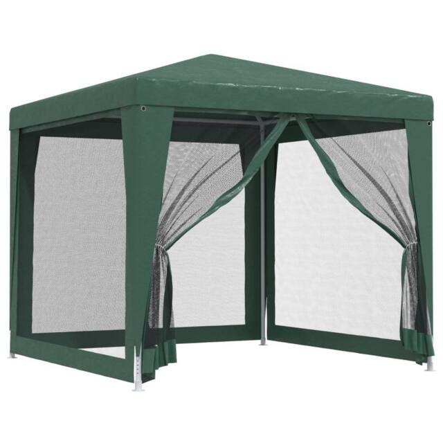 Berkfield Home Party Tent with 4 Mesh Sidewalls Green 2.5x2.5 m HDPE - image 1