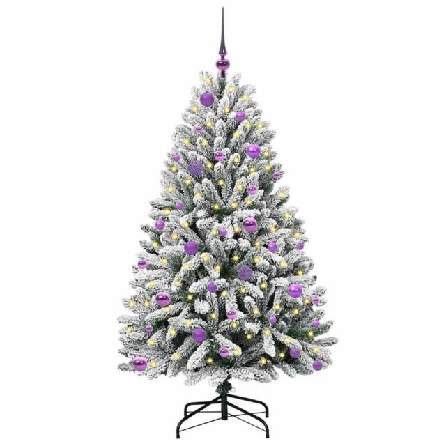 Berkfield Home Elegant Artificial Christmas Tree Green & White 150 cm PVC & Metal - image 1