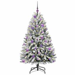Berkfield Home Elegant Artificial Christmas Tree Green & White 150 cm PVC & Metal