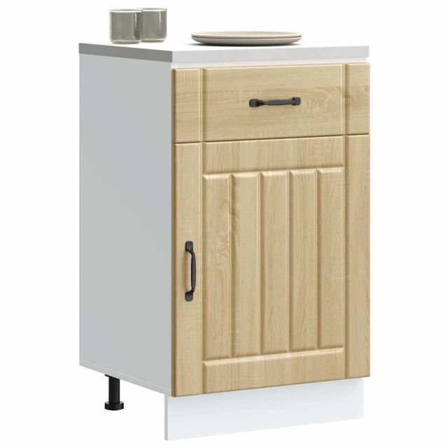Berkfield Home Kitchen Base Cabinet Lucca Sonoma Oak Engineered Wood in Brown - image 1