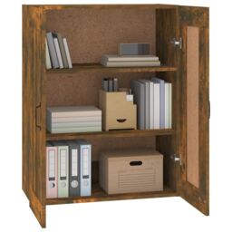 Berkfield Home Hanging Wall Cabinet Smoked Oak 69.5x32.5x90 cm in Brown - thumbnail 4