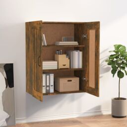 Berkfield Home Hanging Wall Cabinet Smoked Oak 69.5x32.5x90 cm in Brown - thumbnail 3