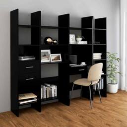 Berkfield Home Book Cabinet Black 60x35x180 cm Engineered Wood - Size: 60 x 35 x 180 cm - thumbnail 6