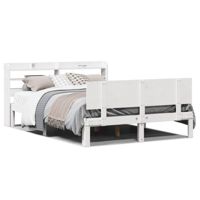 Berkfield Home Bed Frame with Headboard without Mattress White 160x200 cm - image 1