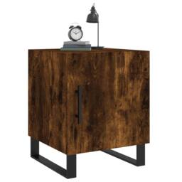 Berkfield Home Modern Bedside Cabinets 2 pcs Smoked Oak 40x40x50 cm Engineered Wood in Brown - Size: 40 x 40 x 50 cm - thumbnail 4