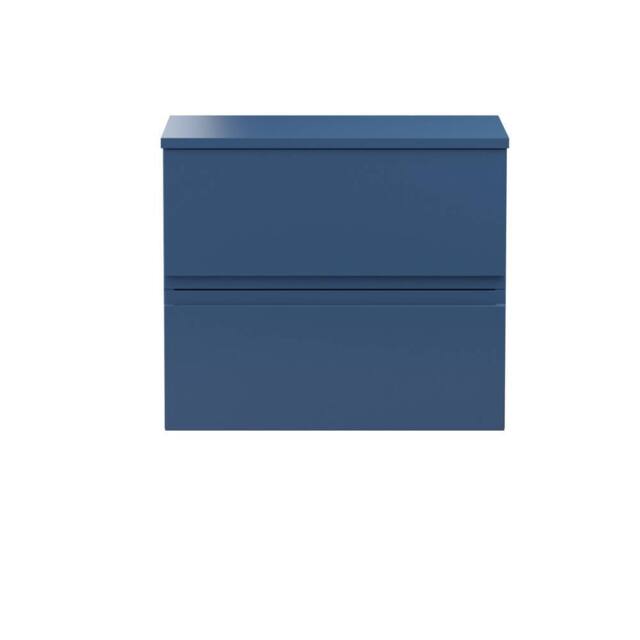 Balterley Mavesyn Contemporary 2 Drawer Wall Hung Vanity Unit, Dark Blue, 600mm in Blue - image 1