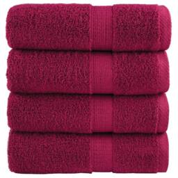 Berkfield Home Premium Soap Towels SOLUND 4pcs Bordeaux 30x30cm 600gsm in Wine - thumbnail 2
