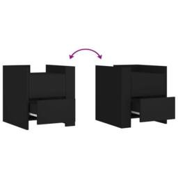 Berkfield Home Bedside Cabinet Black 45x50x50 cm Engineered Wood - Size: 45 x 50 x 50 cm - thumbnail 8