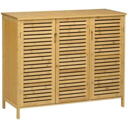 Wyld Haus Elfi Naba Natural Bamboo 3 Door Shoe Cabinet with 8 Adjustable Shelves - thumbnail 2