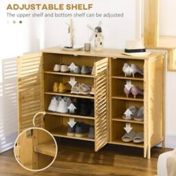 Wyld Haus Elfi Naba Natural Bamboo 3 Door Shoe Cabinet with 8 Adjustable Shelves - thumbnail 5