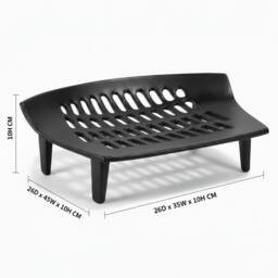Almineez 16 Inch Cast Iron Fireplace Grate Solid Fuel Coal Log Grate in Black - Size: Large - thumbnail 3