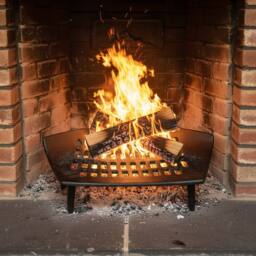 Almineez 16 Inch Cast Iron Fireplace Grate Solid Fuel Coal Log Grate in Black - Size: Large - thumbnail 2