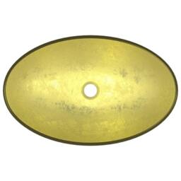 Berkfield Home Modern Basin Tempered Glass 54.5x35x15.5 cm Gold - thumbnail 5