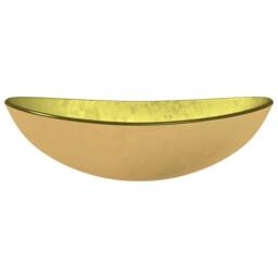 Berkfield Home Modern Basin Tempered Glass 54.5x35x15.5 cm Gold