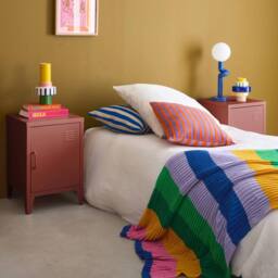 sweeek Set of 2 industrial bedside tables, 1 door in Terracotta - thumbnail 4
