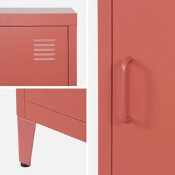 sweeek Set of 2 industrial bedside tables, 1 door in Terracotta - thumbnail 9