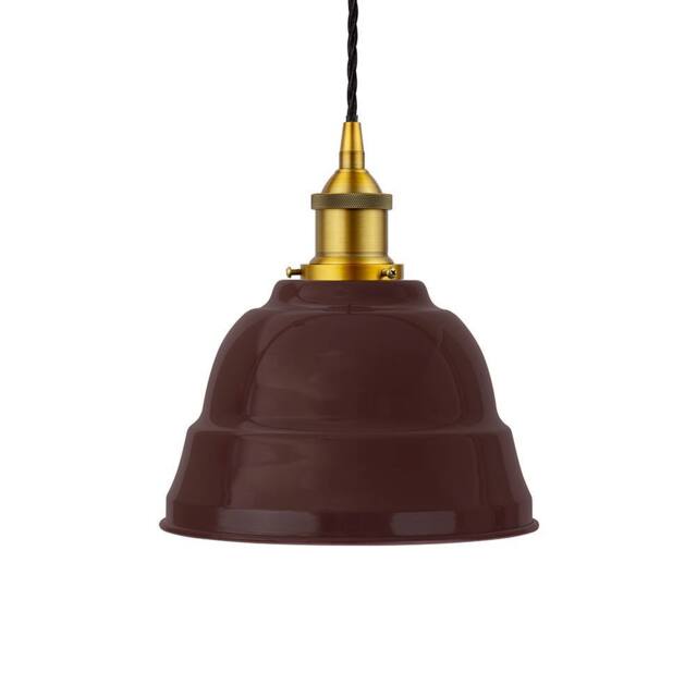 SE Home Burgundy Red Lincoln Pendant Light - Antique Gold - Black Twisted - image 1