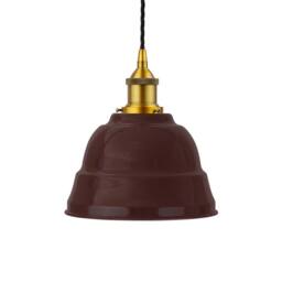 SE Home Burgundy Red Lincoln Pendant Light - Antique Gold - Black Twisted - thumbnail 1