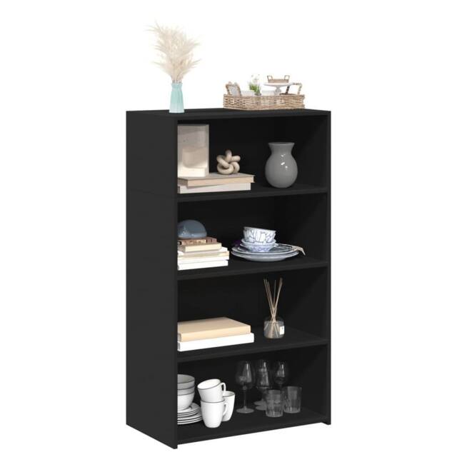 Berkfield Home Highboard Black 70x41x124 cm Engineered Wood - Size: 70 x 41 x 124 cm