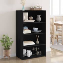 Berkfield Home Highboard Black 70x41x124 cm Engineered Wood - Size: 70 x 41 x 124 cm - thumbnail 2