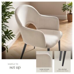 tectake Dining Chair Sasha Set Of 6 - Cream - Size: 6 Pack - thumbnail 4
