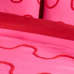 OHS Tufted Wave Bedding Set Modern Duvet Cover with Pillowcase in Bright Pink - Size: Single - thumbnail 3