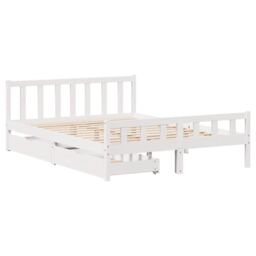 Berkfield Home Bed Frame without Mattress White 160x200 cm Solid Wood Pine - thumbnail 3