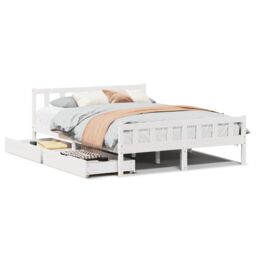 Berkfield Home Bed Frame without Mattress White 160x200 cm Solid Wood Pine - thumbnail 2
