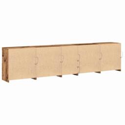 Berkfield Home Sideboard with LED Lights Old Wood 283x37x67 cm Engineered Wood in Brown - Size: 283 x 37 x 67 cm - thumbnail 9