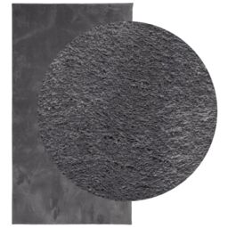 Berkfield Home Rug Short Pile Soft & Washable Anthracite 60x110 cm in Black - Size: 100 cm diameter - thumbnail 3