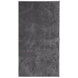 Berkfield Home Rug Short Pile Soft & Washable Anthracite 60x110 cm in Black - Size: 100 cm diameter - thumbnail 2