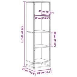 Berkfield Home Book Cabinet Black 40x35x139 cm Engineered Wood - Size: 40 x 35 x 139 cm - thumbnail 9