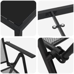 Berkfield Home 7 Piece Garden Dining Set Anthracite Steel - thumbnail 9