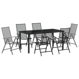 Berkfield Home 7 Piece Garden Dining Set Anthracite Steel