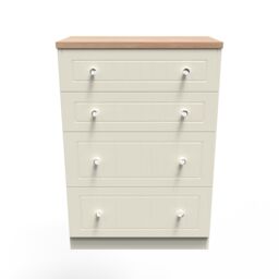 Ready Assembled 2 U Cambridge 4 Drawer Deep Chest (Ready Assembled) in Cream - thumbnail 2