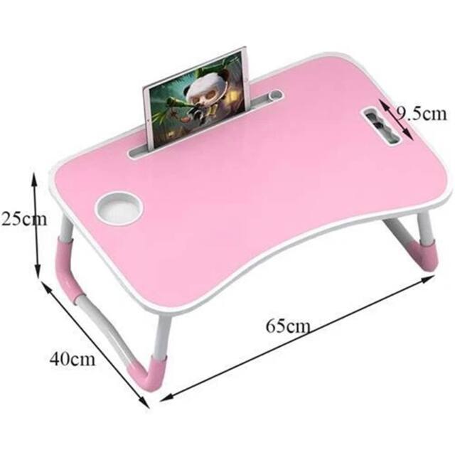 Havendro Pink Folding Laptop Bed Table Cup Holder Lap Standing Desk Tray - image 1