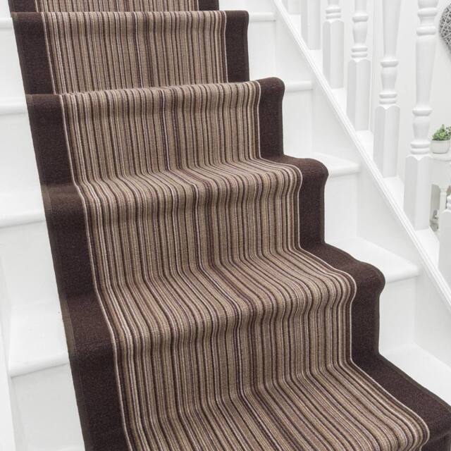 runrug Stair Runner Carpet - Durable, Non-Slip, 5.4mm - 'Carnaby' in Brown - Size: 66 cm x 660 cm - image 1