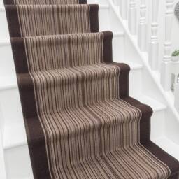 runrug Stair Runner Carpet - Durable, Non-Slip, 5.4mm - 'Carnaby' in Brown - Size: 66 cm x 660 cm - thumbnail 1