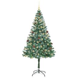 Berkfield Home Artificial Christmas Tree with Stand Green 180 cm PVC & Steel - thumbnail 4
