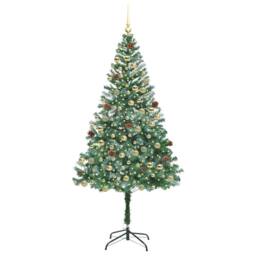Berkfield Home Artificial Christmas Tree with Stand Green 180 cm PVC & Steel - thumbnail 3