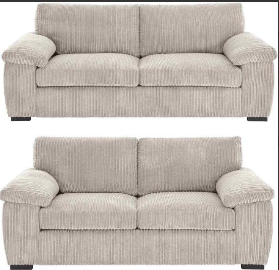 Snugg Furniture UK Limited (3+2 Seater) Amalfi Jumbo Cord 3 Seater & 2 Seater Sofa in Cream - image 1