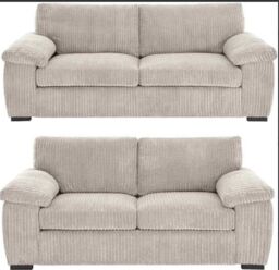 Snugg Furniture UK Limited (3+2 Seater) Amalfi Jumbo Cord 3 Seater & 2 Seater Sofa in Cream - thumbnail 1