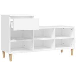 Berkfield Home Shoe Cabinet White 102x36x60 cm Engineered Wood - Size: 102 x 36 x 60 cm - thumbnail 7