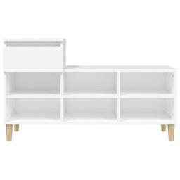Berkfield Home Shoe Cabinet White 102x36x60 cm Engineered Wood - Size: 102 x 36 x 60 cm - thumbnail 6