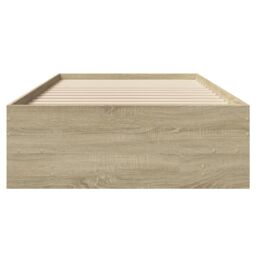 Berkfield Home Bed Frame without Mattress Sonoma Oak 75x190 cm Small Single Engineered Wood in Brown - thumbnail 5