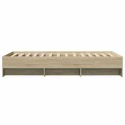 Berkfield Home Bed Frame without Mattress Sonoma Oak 75x190 cm Small Single Engineered Wood in Brown - thumbnail 6