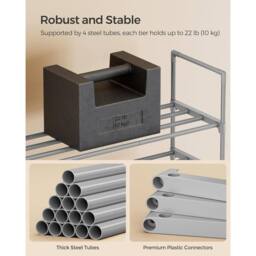 The Bazaarist 2 Tier Stackable Metal Shoe Rack Compact Design, Grey - thumbnail 7