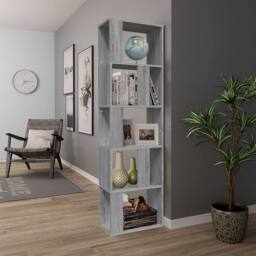 Berkfield Home Book Cabinet Grey Sonoma 45x24x160 cm Engineered Wood - Size: 45 x 24 x 160 cm - thumbnail 3