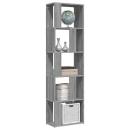 Berkfield Home Book Cabinet Grey Sonoma 45x24x160 cm Engineered Wood - Size: 45 x 24 x 160 cm - thumbnail 4